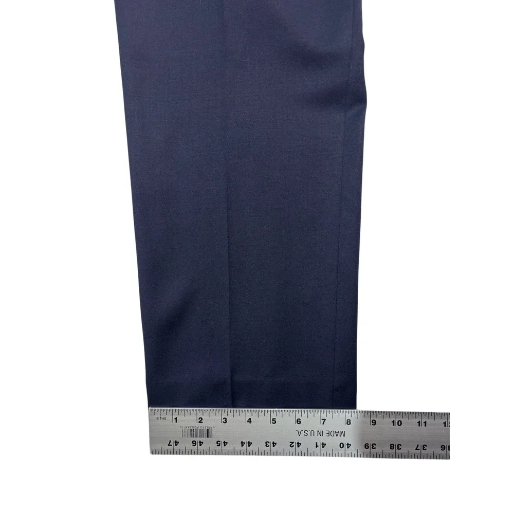 Jos A Bank 46R 40x30 Navy Blue 2pc Pant Suit Wool Tailored Fit Flat Front Modern